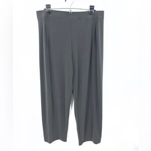 Lisa Bayne Wide Leg Pants Womens Large Slinky Stretch Minimalist Lagenlook USA